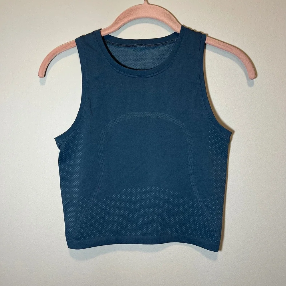 Lululemon Swiftly Tech High-Neck Tank Top 2.0 Race Length Blue Slate Size 2